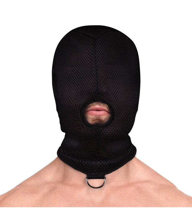 Ouch! Bondage Mesh Masker Met D-Ring En Ademgat Voor Ultieme Controle