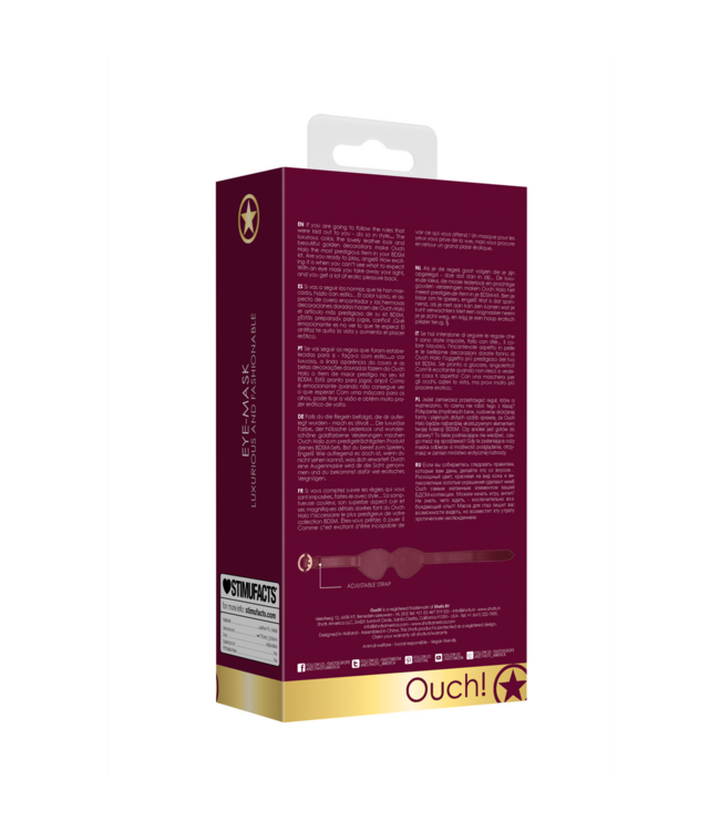 Ouch! Gouden Lederlook Oogmasker Ouch Halo Voor BDSM Spel & Sensueel Gebruik