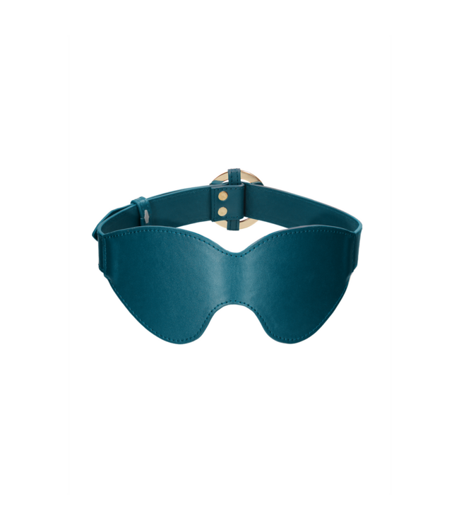 Ouch! Oogmasker Lederlook Groen Met Gouden Details Voor Intens BDSM Genot