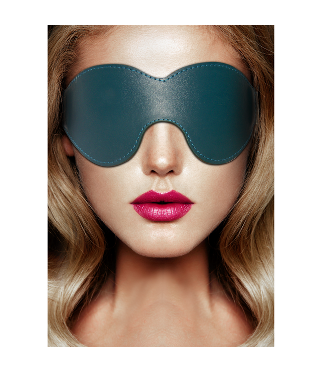 Ouch! Oogmasker Lederlook Groen Met Gouden Details Voor Intens BDSM Genot