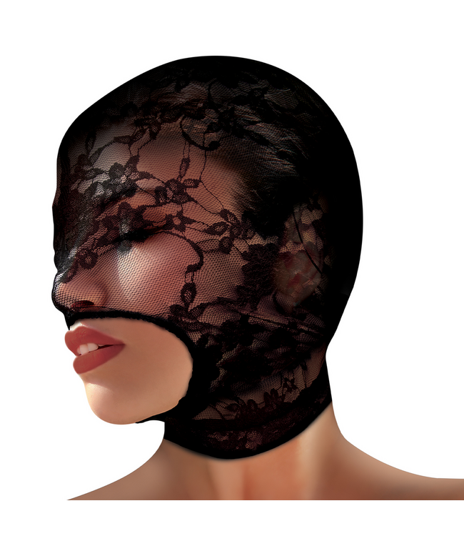 XR Brands Verführerische Spitzen-Bondage-Maske für aufregende Rollenspiele
