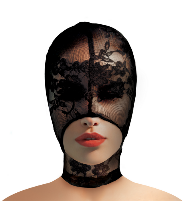 XR Brands Verführerische Spitzen-Bondage-Maske für aufregende Rollenspiele