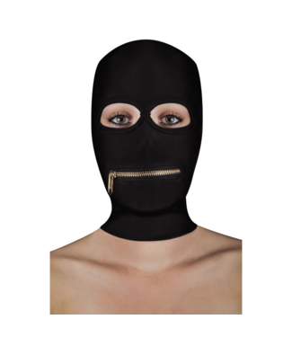Ouch! Ouch! Zwart Polyester Masker Met Verstelbare Rits Voor Volledige Controle