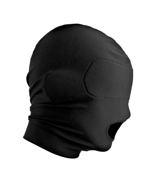 XR Brands Lichtgewicht Capuchon Met Gewatteerde Blinddoek En Open Mond Design