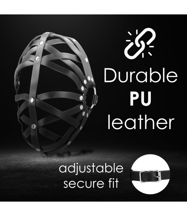 Ouch! BDSM PU-Leer Masker Met Verstelbare Gesp – Zwart Duurzaam Design