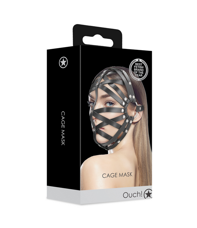 Ouch! BDSM PU-Leer Masker Met Verstelbare Gesp – Zwart Duurzaam Design