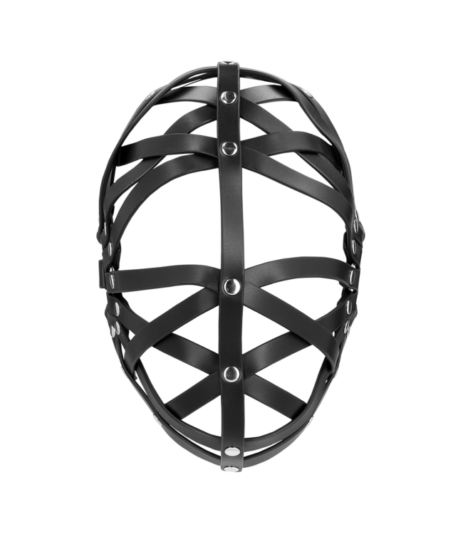 Ouch! Cage Mask Black - Stylish & Comfortable PU Leather BDSM Accessory