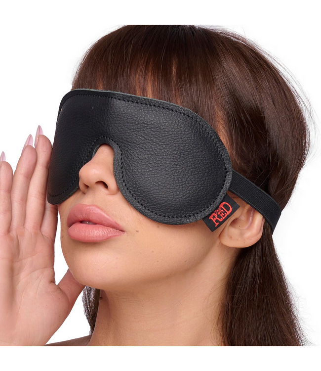 Red Leather Luxuriöse Leder-Augenmaske Schwarz – Für Stil und entspannten Schlaf