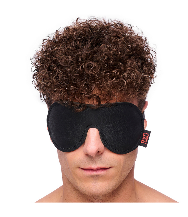 Red Leather Luxury Black Leather Eye Mask – Stylish, Durable, & Comfortable Rest