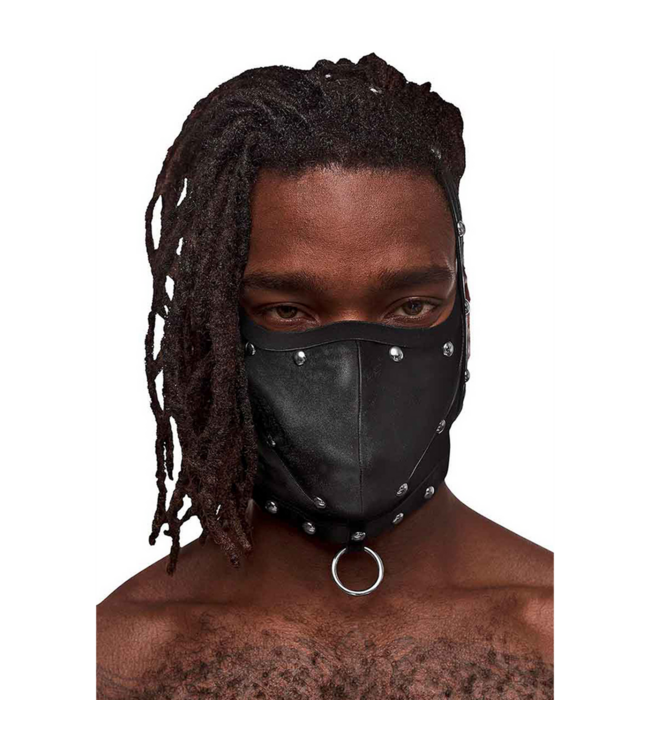 Male Power Male Power Fetish Masker Zwart Met Verstelbare Klittenband En Voorring