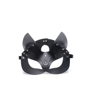XR Brands Verspielt & Verführerisch: Naughty Kitty Katzenmaske aus schwarzem PU-Leder