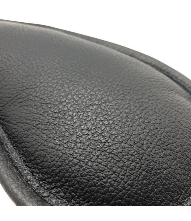 Red Leather Luxury Black Leather Eye Mask - Comfortable Padded Design, Adjustable Fit