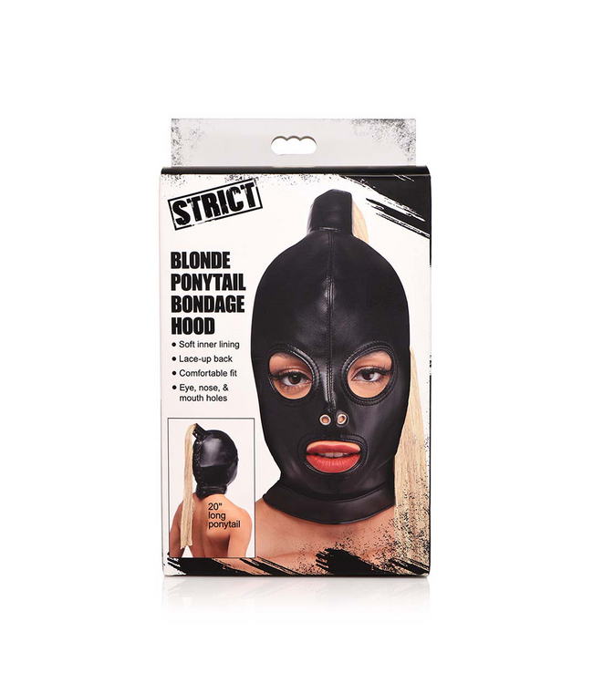 XR Brands Mysterious Bondage Mask with Blonde Wig for Sensual Role Play
