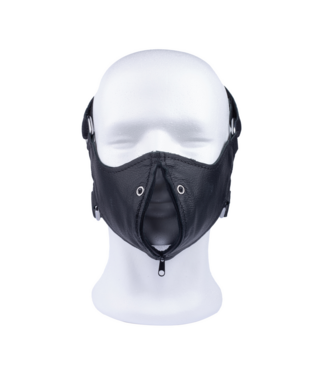 Red Leather Stilvolle Leder-Maske mit Reißverschluss - Praktisch und Anpassbar