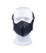 Red Leather Stylish Leather Black Mask with Zipper - Adjustable & Practical Design