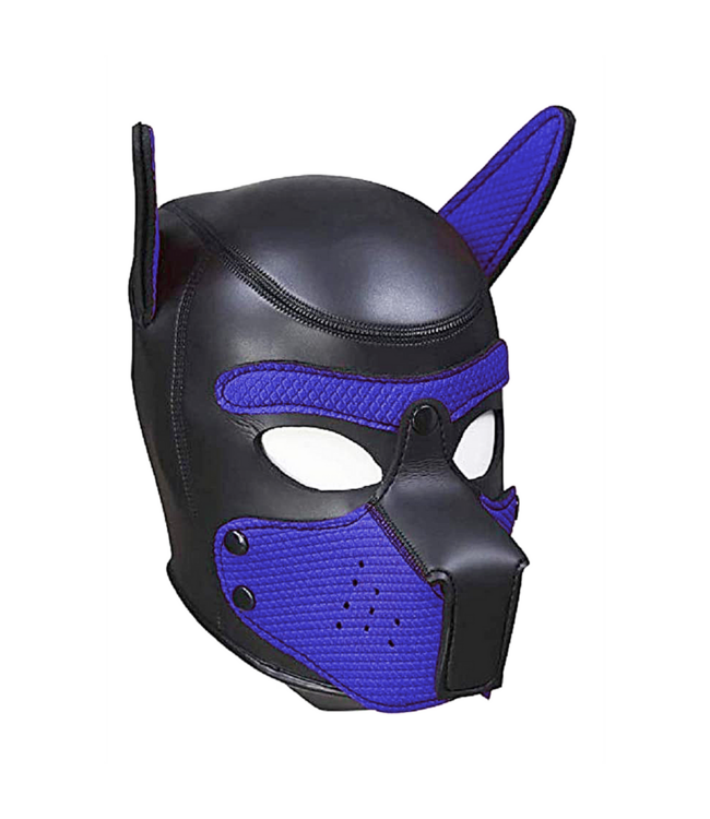Ouch! Ouch! Puppy Play Neopreen Trainingsmasker Met Afneembare Muilkorf Blauw