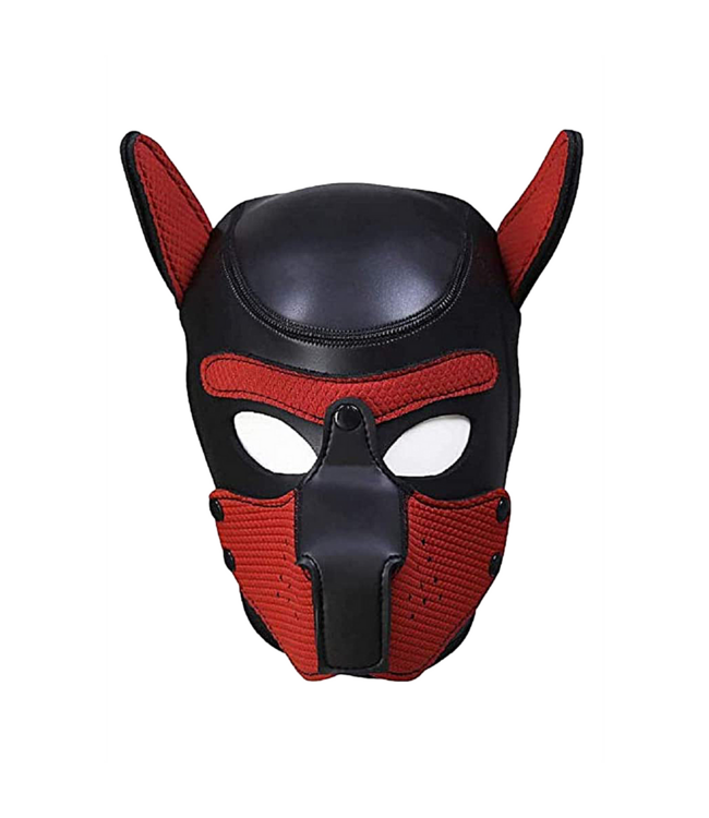 Ouch! Neopren-Welpenmaske Rot – Stilvolles Training für Gehorsam & Spaß!