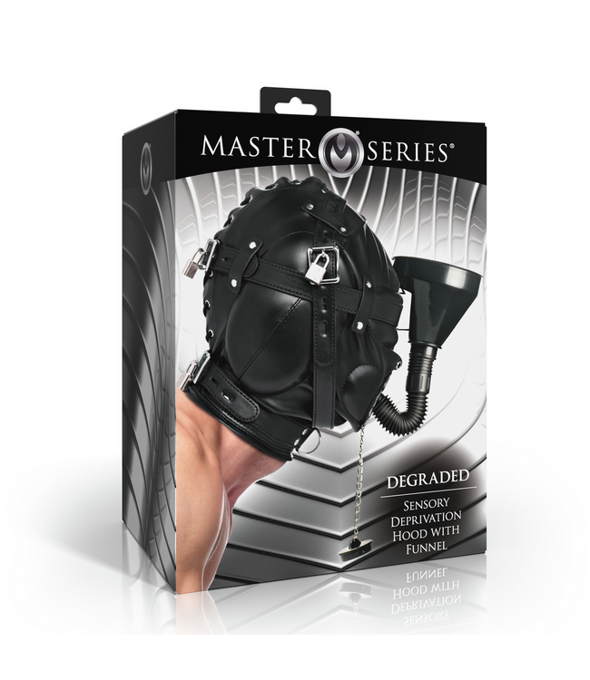 XR Brands Degraded Sensory Deprivation Hood with Funnel – Total Control in Black