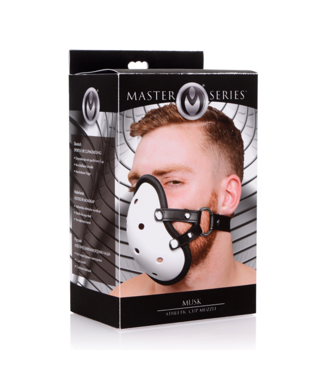 XR Brands Siliconen Beklede Musk Athletic Cup Muilkorf Met Verwijderbare Bandjes