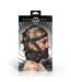 XR Brands Vegan Leather Adjustable Black Head Harness with Muzzle for Comfort & Style