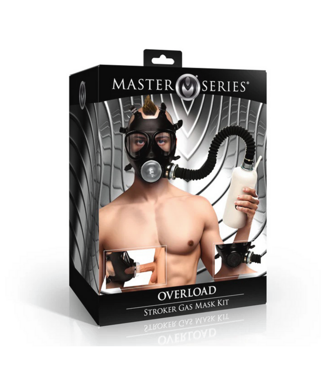 XR Brands XR Brands Gas Mask Stroker Kit Zwart Met Eenrichtingsventiel Voor Ademhaling