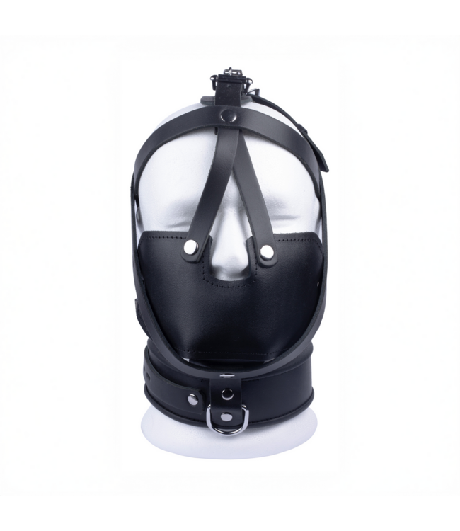 Red Leather Elegante schwarze Ledermaske | Handgefertigte Qualität aus Europa