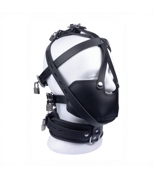 Red Leather Elegante schwarze Ledermaske | Handgefertigte Qualität aus Europa