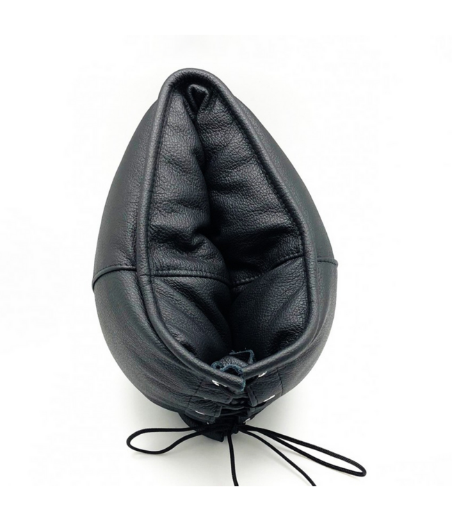 Red Leather Padded Black Leather Sensory Hood - Stylish, Durable & Comfortable