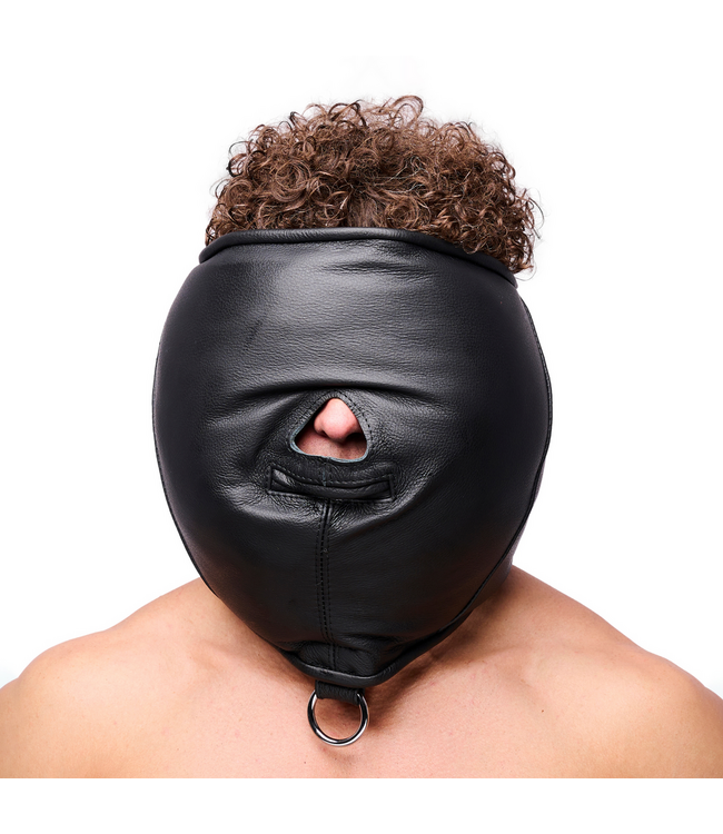 Red Leather Luxuriöse Leder-Sensorik-Kapuze Schwarz – Handwerkskunst für Naturliebhaber