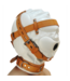 XR Brands Total Sensory Deprivation Leather Hood M/L - White & Brown Style