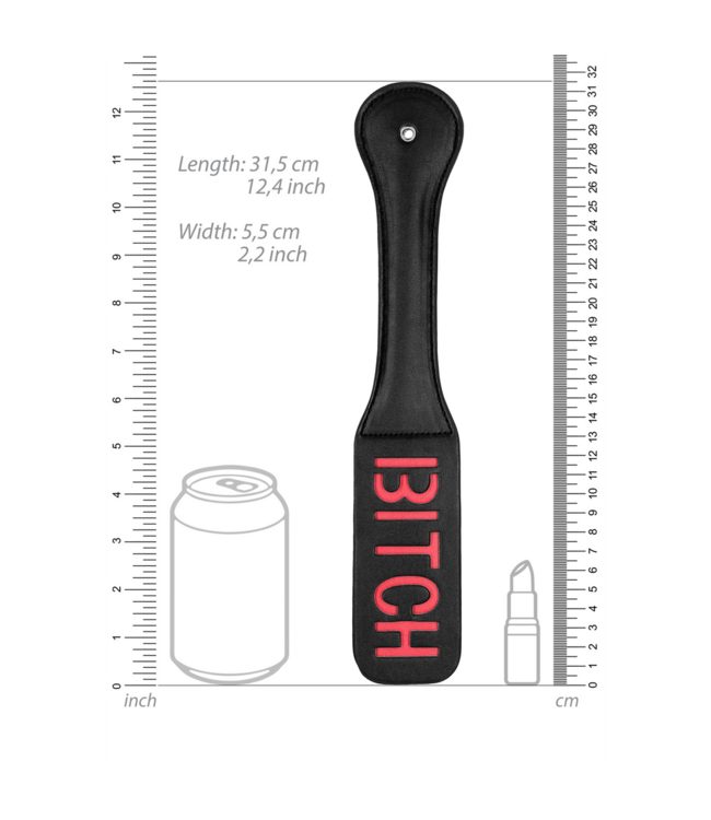 Ouch! Leren Paddle Met Omgekeerde BITCH Opdruk – Sterk En Stijlvol Accessoire