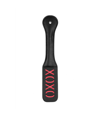 Ouch! Leer Paddle XOXO Zwart Gestikt – Stevig Flexibel Accessoire