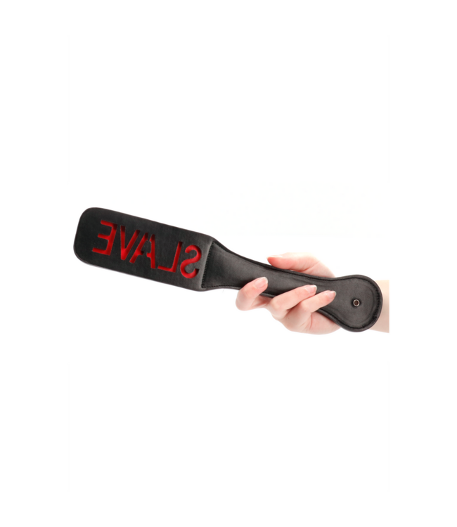 Ouch! Leren Armband Met Omgekeerde Slave Gravure Voor Submissieve Druk