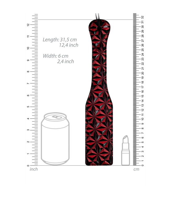 Ouch! Strenge Vinyl Paddle 31,5 cm Met Ruitpatroon Voor Stijlvol BDSM-spel