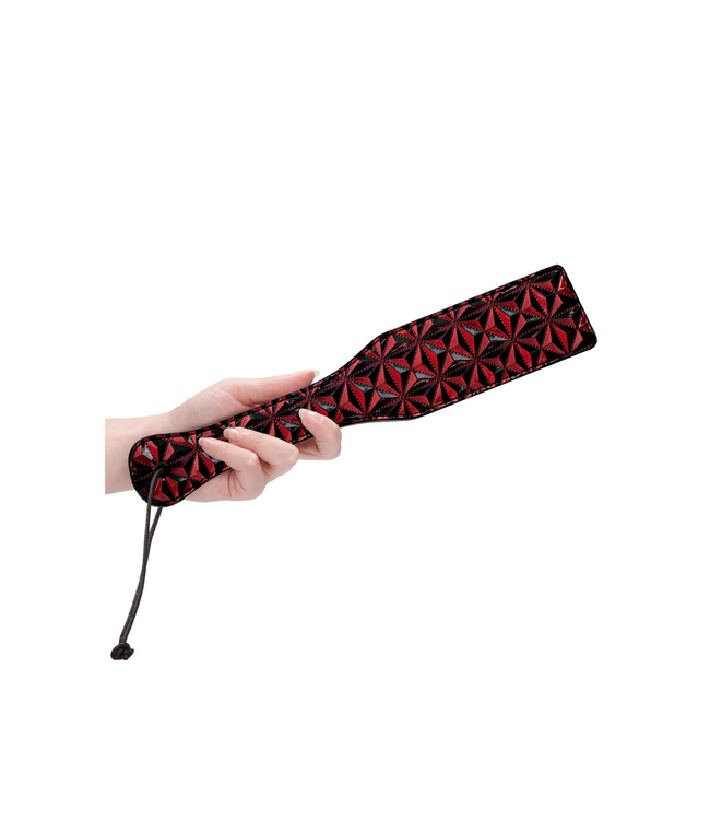 Ouch! Strenge Vinyl Paddle 31,5 cm Met Ruitpatroon Voor Stijlvol BDSM-spel