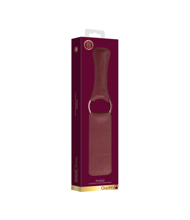 Ouch! Ouch Halo Rood Lederlook Paddle Met Gouden Details Voor BDSM Spel