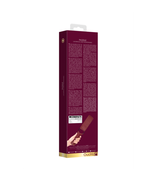 Ouch! Ouch Halo Rood Lederlook Paddle Met Gouden Details Voor BDSM Spel