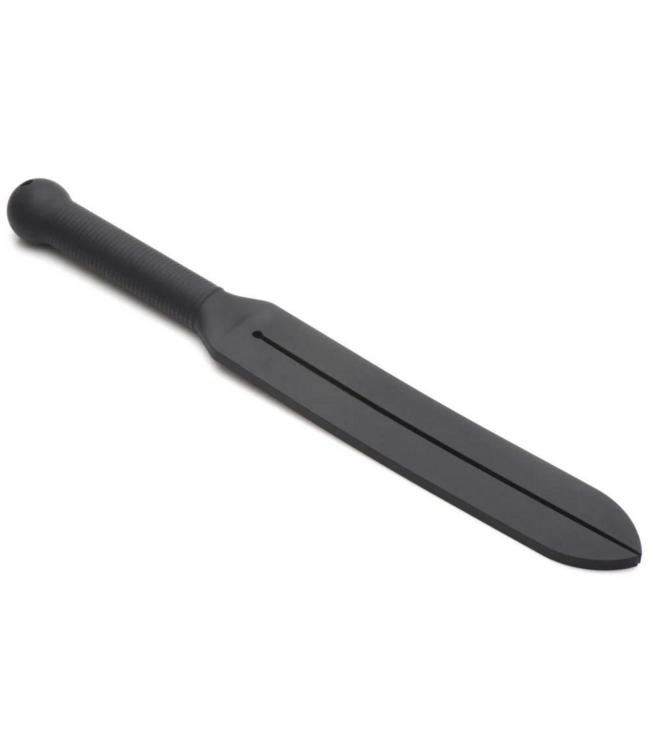 XR Brands Siliconen Tawse Zwart 38 Cm Met Stalen Handvat – Duurzaam En Krachtig