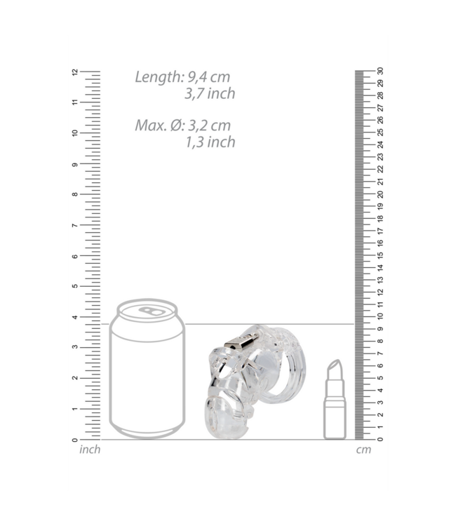 ManCage Model 25 Transparent Chastity Cage - Durable, Comfortable Control