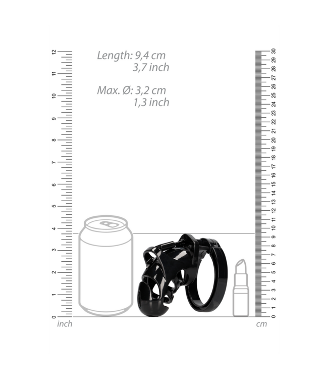 ManCage ManCage Polycarbonaat Kuisheidskooi Zwart 9 cm Met Verstelbare Ringen