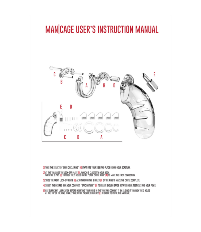 ManCage ManCage Polycarbonaat Chastity Cage Model 13 – Lichtgewicht Drie-Delige Kuisheidskooi