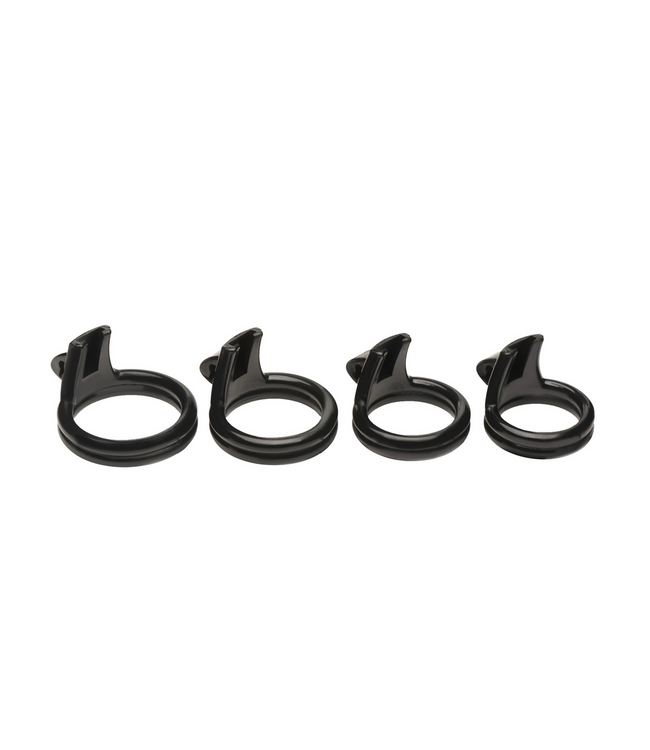 XR Brands XR Brands Dubbele Ring Hard Stop Chastity Cage Zwart Beginnerskooi