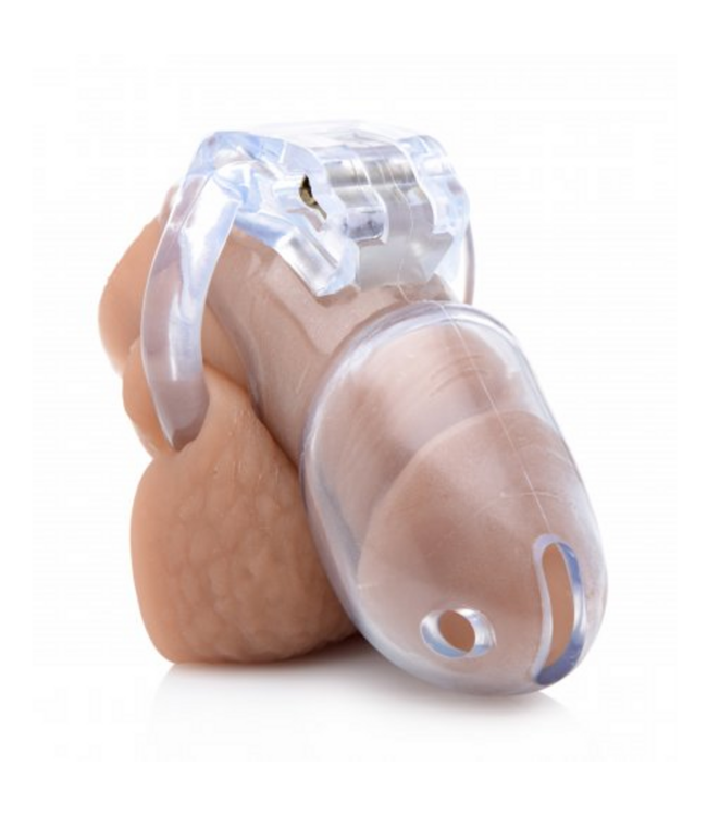 XR Brands Clear Captor Medium Chastity Cage - Comfortable & Secure with Keys