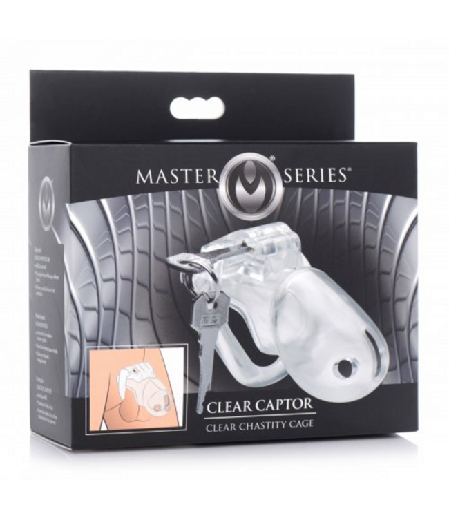 XR Brands Clear Captor Chastity Cage - Comfort, Control & Safety with Keys