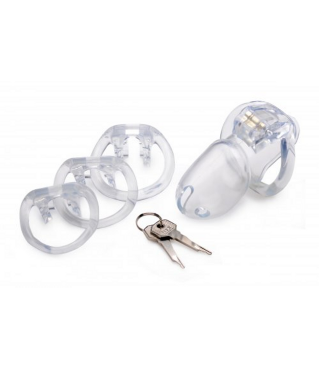 XR Brands Clear Captor Chastity Cage - Comfort, Control & Safety with Keys