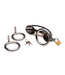 XR Brands Durable Lockable Stainless Steel Chastity Cage with 3 Rings