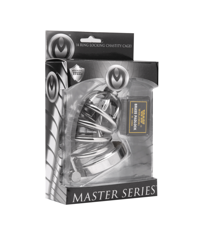 XR Brands Asylum Steel Chastity Cage S/M - Comfort, Control & Easy Use