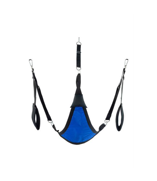 Mr. Sling Blauwe Driehoekige Canvas Draagdoek Met Metalen Karabijnhaken Mr. Sling