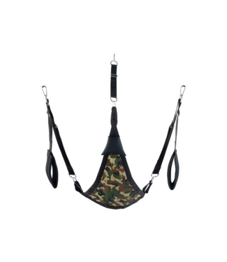 Mr. Sling Driehoekige Camouflage Canvas Sling Met Karabijnhaken En Voetsteunen