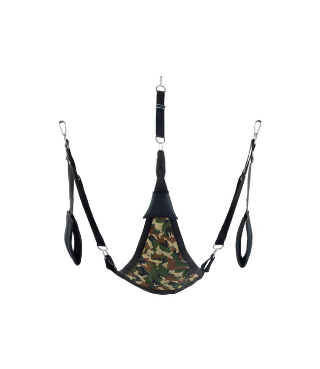 Mr. Sling Driehoekige Camouflage Canvas Sling Met Karabijnhaken En Voetsteunen